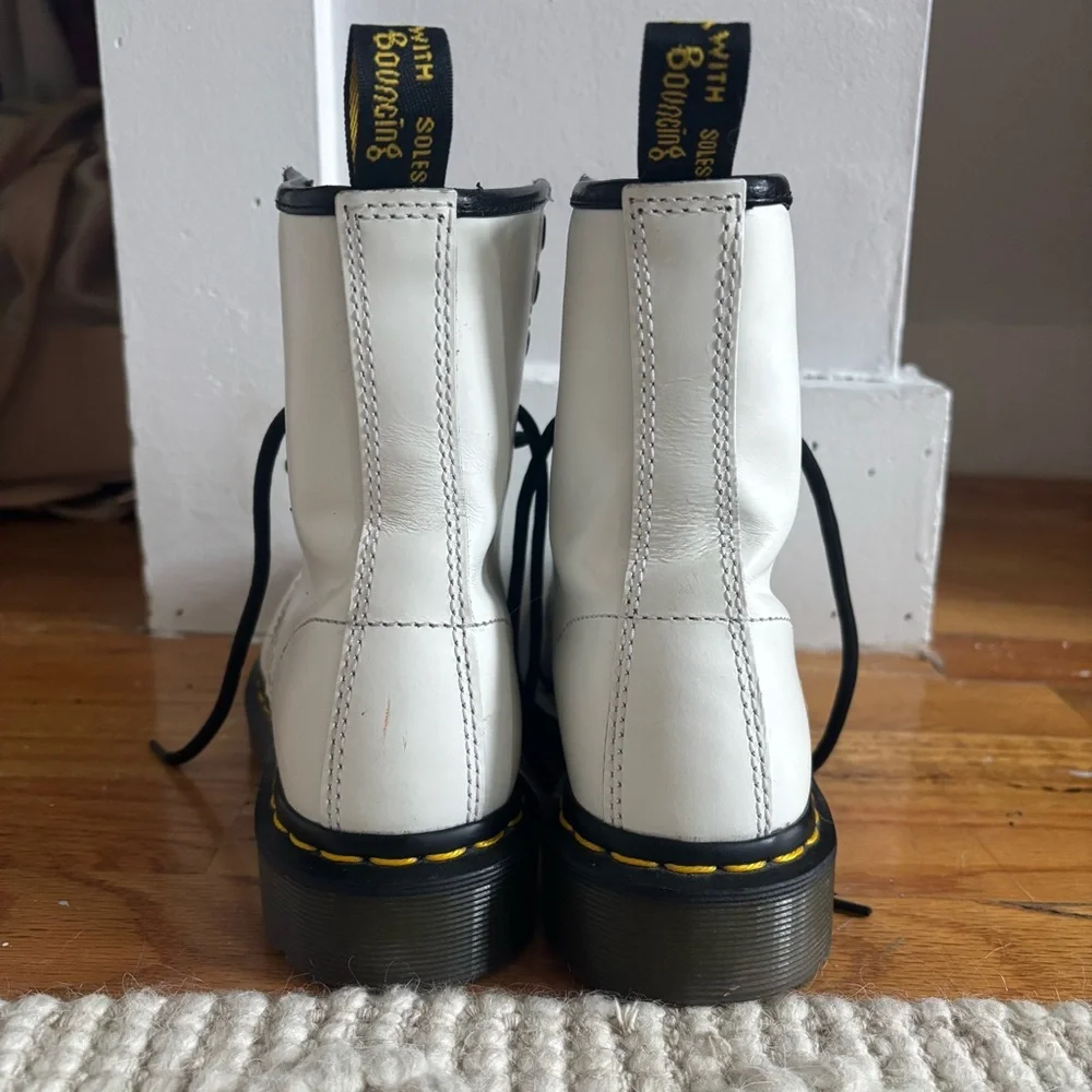 Doc Marten 1460 White Leather Boots - Picture 3 of 10